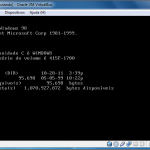 26 - Liste os arquivos da unidade C, e repare que agora existe o COMMAND.COM Você pode agora retirar o cd de BOOT do DRIVE D do hospedeiro