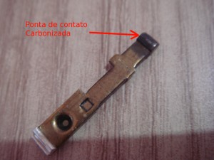 Ponta de contato antes de ser lixada