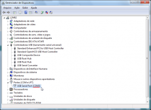 11 - Verifique que agora temos uma conexão serial via USB com o nome COM3