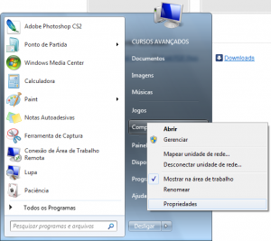 2 - Acesse as propriedades do ícone Computador
