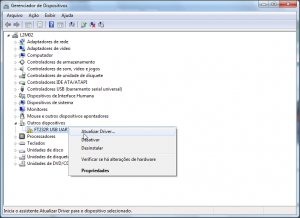 4 - Clique com o botão direito sobre o dispositivo FT232R USB UARTe acesse suas propriedades