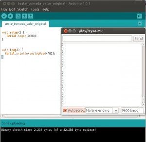 valores do optoacoplador conectado ao Arduino com tomada desligada