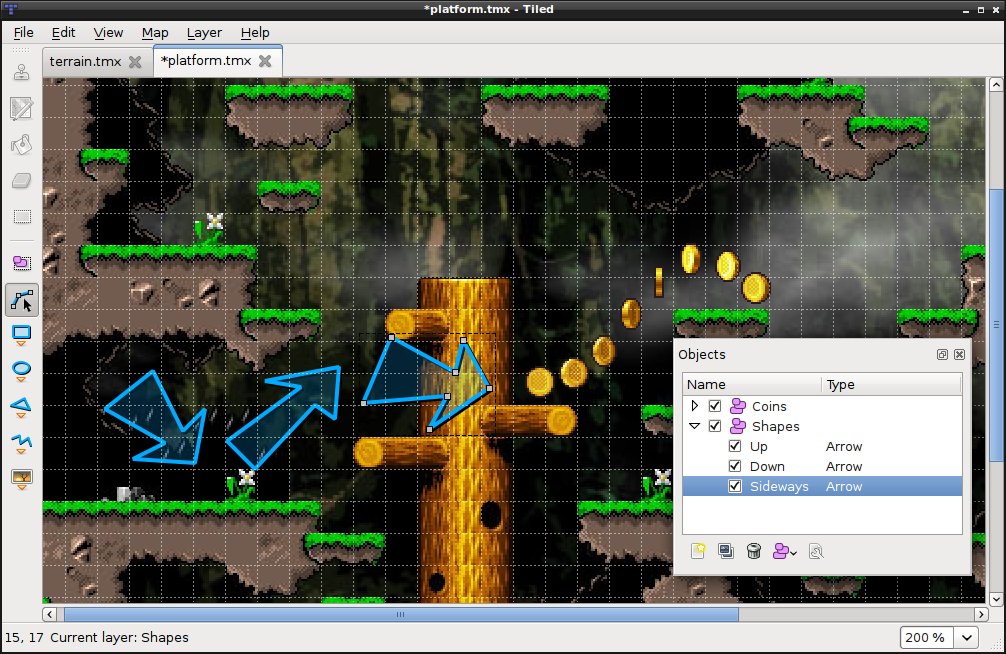 Exemplo de mapa feito com tiled map editor