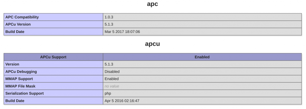 apc e apcu com php 7